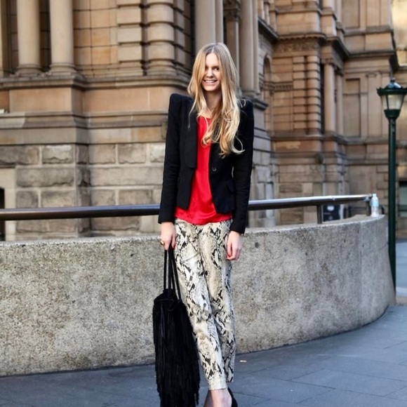 LN H & M SNAKESKIN FAUX LEATHER PANTS. - Picture 6 of 15